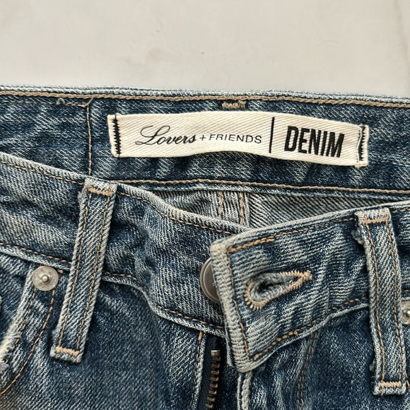 New Lovers + Friends Logan Ainsley denim jeans high rise tapered leg size 24 - Picture 8 of 13